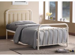 3ft Single Miami Ivory white Tubular Metal Retro Victorian Bed Frame Bedstead.